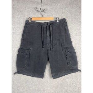 VTG Abercrombie & Fitch Cargo Shorts Mens Size M Gray Cotton Drawstring (33x10 )